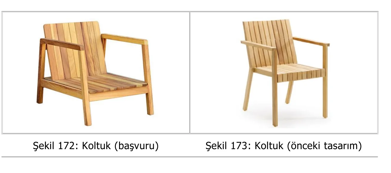 Koltuk tasarım karşılaştırması - kolçak biçimi ve çıta döşemesi farkı