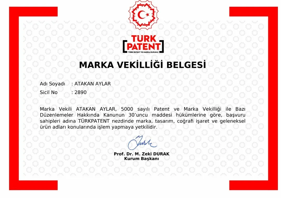 Marka Vekilliği Belgesi